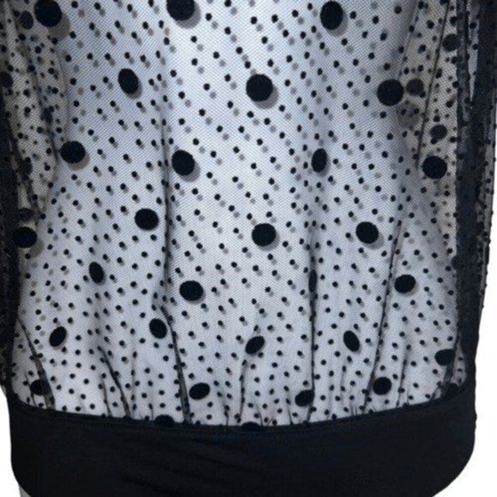 🆕 VICTORIA'S SECRET Black Sheer Mesh Polka Dot Mock Neck Bodysuit NWT $69 XS - Picture 4 of 8